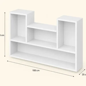 Estante Decorativo Moderno de Pared 100x60x25 cm Melamina Blanca 18mm